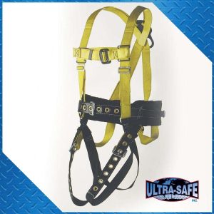 Miners Type. D-Ring Center Back and Lower Lumbar for Fall Restraint. Includes Battery and Respirator Straps.