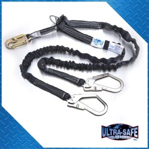 1 X 6 Ultra Tube Shock Absorbing Y Lanyard With Large Rebar Hook And D Ring Extender Loop