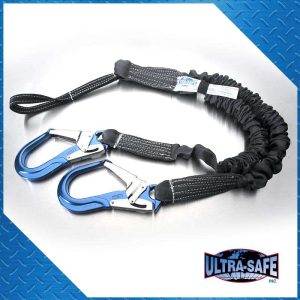 1 14 X 6 Ultra Tube Two Shock Absorbing Y Lanyard With Loop On Shock Pack And Large 2 14 Aluminum Rebar Hooks