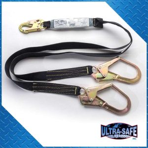 1-3/4" x 6' Kevlar Y-Lanyard – 100% Tie-Off, Large Rebar Hooks