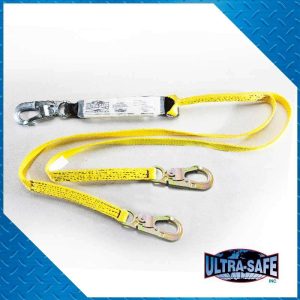 1" x 6' Shock-Absorbing Y-Lanyard – Choke-Back Hooks